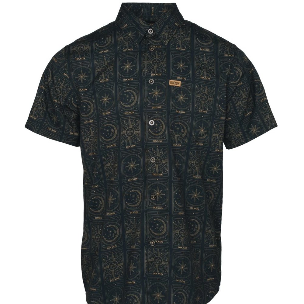 NWT Dixxon Flannel Tarot Card Astrology Black Short Sleeve Shirt